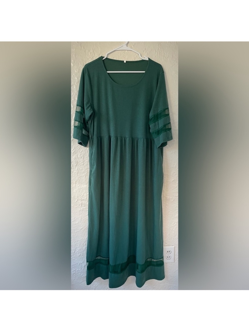 Sarah and Kate Charleston Aubrey Flattering Tummy-Smoothing Green Midi Dress; 2X